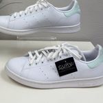 Adidas White & Mint Green Stan Smith Shoes Photo 3