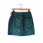 Hollister NWT  Ultra High-Rise Corduroy Mini Skirt Teal Green Button Front M Photo 2