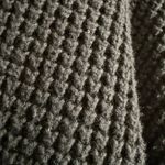 LUNYA | Black Cotton Silk Henley Sweater Chunky Waffle Knit | Medium Photo 6