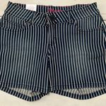 Wrangler Premium MAE Women's size 1 Stretch Denim Shorts Blue Pin Striped Photo 0
