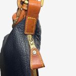 Dooney & Bourke AWL Pebbled Leather Hobo Black British Tan Trim Vintage Photo 15