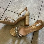 Lulus Shoes Womens Size 8.5 Block Heel Sandals Crystal Embellished Dressy Bridal Photo 2