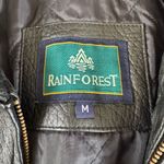 Vintage Rainforest Black Leather Jacket Quilted Lining Buckle Details Medium Photo 4