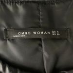 CMNC Woman Faux Leather Sherpa Coat M Cream Black Full Zipper Pockets Lined Size M Photo 5