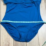 Becca  Turquoise Blue One Shoulder Swim Dress Plus Size 1X Photo 10