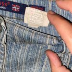 Vigoss  Vintage Blue Striped Stretch Denim jean Shorts Women's Size 13/14 Photo 4