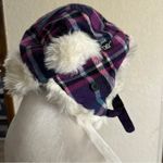 Pink and Black Plaid Faux Fur Trapper Ski Snowboard Hunter Hat NWT‎ Purple Photo 5