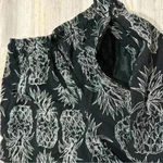 Lauren James  Black White Pineapple Print Pull On Drawstring Swim Shorts Size M Photo 5