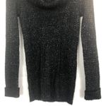 Derek Heart Y2K Cowl Neck Metallic Black Knit Sweater Size M Photo 3