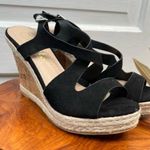 Callisto Women's Black Suede Platform Cork Wedge Sandals Size 9 Photo 9