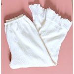 Vintage Cactus Flower Pants White Ruffle Hem M Boho Cottagecore USA Size M Photo 0