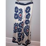 Skies Are Blue  Floral Wide Leg Pants Flowy Silky Drawstring Size Large NWT Photo 2