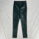Alya Faux Leather Ankle Pants Women Small Dark Green Stretch Mid Rise Skinny Leg Photo 11