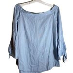 Free People ‎ Show Some Shoulder Top Blue Photo 0