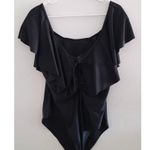 MAXMODA Ruffle Front Open Back Bathing Suit Swimsuit Black XXL Photo 7