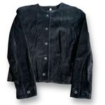 Vintage 90s Black Suede Leather Button Photo 9