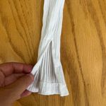 Divided  By H&M White Ribbed Women’s Fitted Crop Shirt Size Small Split Sleeve Photo 2