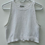 Madewell  Knit Tank Top Women’s Medium White Sleeveless Sweater Vest Cropped Photo 0