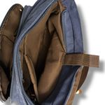 Navy Blue Canvas Messenger Laptop Bag Soft Large Crossbody Travel Work City Photo 4