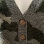 Lucky Brand  Camouflage Cardigan Sweater Small Green Button Up Soft Wool Blend Photo 8