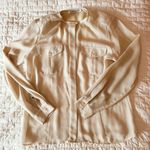 CHAUS NEW YORK Chaus Tan Satin Button Down Shirt Size 6 Photo 0