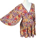 Free People Sweet Dreams Printed Mini Dress in Taupe Combo NWT Size Small Photo 9