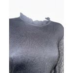 Adrianna Papell  CLIP‎ DOT 3/4 SLEEVE MOCK NECK TWOFER SWEATER BLACK EUC SIZE M Photo 4