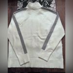 Lou & grey  NWT 1/4 zip Sweater top. Sz L Cream w Gray Stripe Photo 5