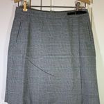 LL Bean Academia Mini Skirt 6P Petite Faux Wrap Kilt Plaid‎ Classic Fit Preppy Gray Photo 0