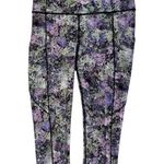 Lululemon Fast & Free Crop Nulux Leggings Vivid Vision Multi Black Purple 6 Photo 0