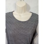 Elle ‎ Womens XL Sleeveless Black And White Checkered Blouse Ties round neck Photo 2