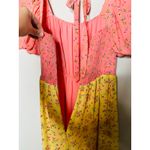 COLOR ME COURTNEY Yellow Pink Ditsy Flower Printed Cece Maxi Dress Size 2 Photo 6