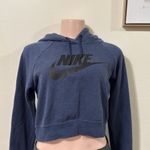 Nike  Cropped Hoodie sweater woman size XS blue color with black emblem Photo 1
