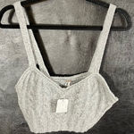 Free People  Sunkeeper Gray Cable Knit‎ Crop Tank Size Small Photo 0