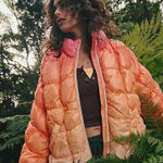 Free People Movement Women's Orange Puffer Jacket Size M Photo 0