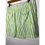 Old Navy NEW Womens Linen Blend Green Stripe Shorts Size Large Comfort Waistband Photo 5