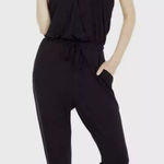 Beyond Yoga  Easy Gather‎ Midi Jumpsuit Black Large Lounge Style # MB6140 Photo 0