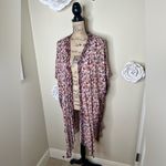 Knox Rose  Floral Open Side Kimono Duster in Cream & Multicolor Size M/L Photo 5
