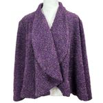 Coldwater Creek  Purple Wool Blend Tweed Swing Coat Jacket Blazer PXL Petite Photo 1