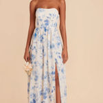 Birdy Grey  Grey Bridesmaid Dress Blue Rococo Floral Photo 0