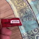 Vintage Just in Time Printed Sheer Top Womens Large Blouse Y2K Rhinestones Photo 6