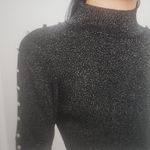 Elie Tahari  THE SAMANTHA METALLIC MOCK-NECK SWEATER SIZE M Photo 4