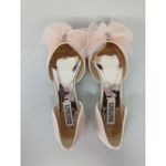 Badgley Mischka fergie Sz 8 ballet pink flats pointed toe bow tulle rhinestone Photo 1