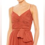 Mac Duggal Flowy Faux Wrap Jumpsuit Cinnamon L Photo 3
