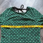 Cider  Round Neck Retro Geometric Tie Back Mini Dress Photo 7