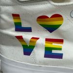 Pride love rainbow FEIYAO canvas Converse Style Shoes size 40 colorful lips White Photo 2