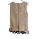 Lela Rose Target Sz MD Guipure Lace Top Black Floral Lace Overlay Beige Tan Size M Photo 2