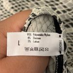 Wolford Black White Snake Print Snap V Neck Bodysuit Size Large Photo 3