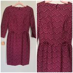 Deadstock Vintage | L’AIGLON Houndstooth Print Midi Dress Small Mrs. Maisel NWT Pink Photo 1