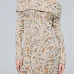 White House | Black Market  Leopard Print Off-Shoulder Sweater Dress. Photo 0